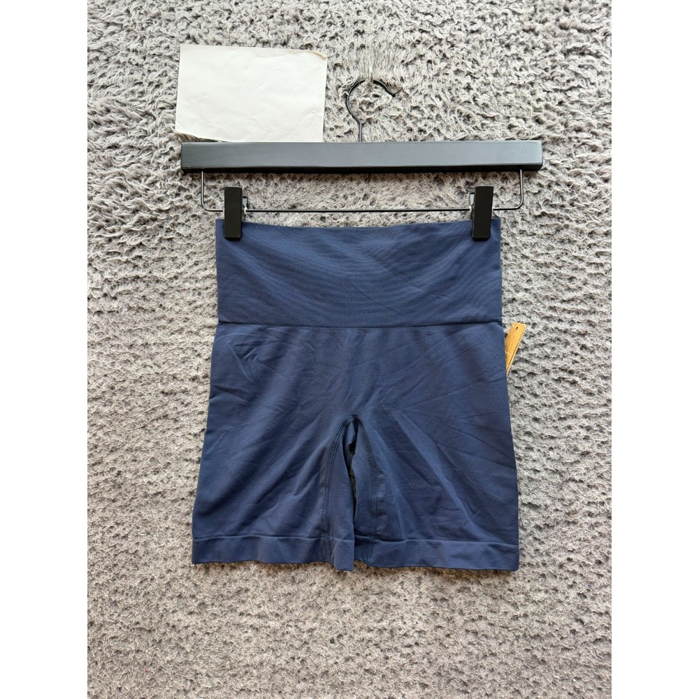 NWT Skims Smooth Soothing Seamless Mid-Thigh Shorts Navy Blue Womens Size S